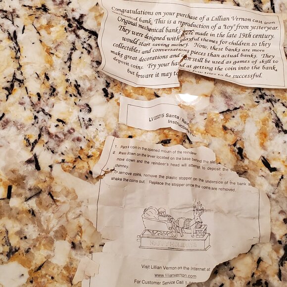 Cast Iron Santa & Reindeer Mechanical Coin Bank VTG Collectible Holidays VIDEO - Picture 8 of 11